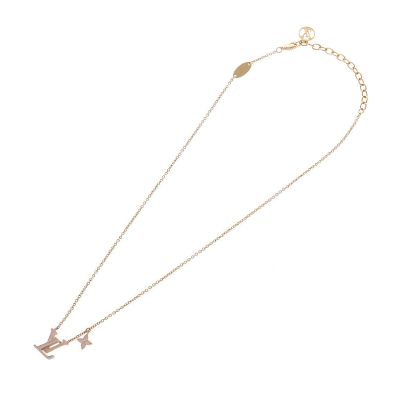 LOUIS VUITTON ルイヴィトン LV アイコニック エナメル ゴールド M01215 レディース メタル ネックレス Aランク 中古 銀蔵