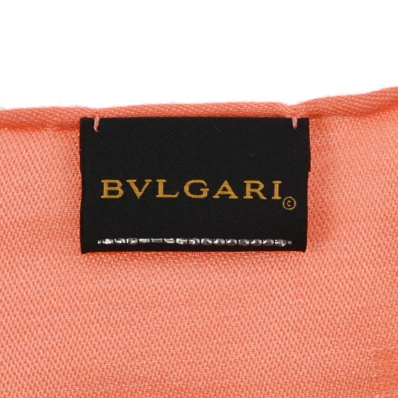 BVLGARI ブルガリ ロゴマニア オレンジ レディース シルク100％ ストール 未使用 銀蔵