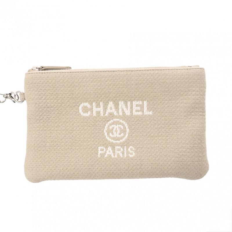 CHANEL シャネル ドーヴィル MM グレージュ系 A67001 レディース キャンバス/レザー トートバッグ Aランク 中古 銀蔵