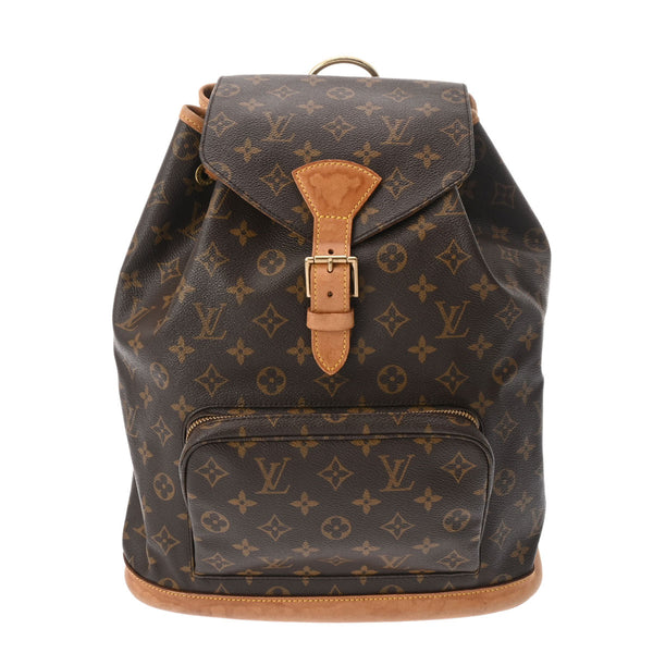 LOUIS VUITTON ルイヴィトン モノグラム モンスリ GM ブラウン M51135 ユニセックス モノグラムキャンバス リュック・デイパック Bランク 中古 銀蔵