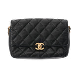 CHANEL シャネル マトラッセ チェーンショルダー ブラック レディース キャビアスキン ハンドバッグ Aランク 中古 銀蔵