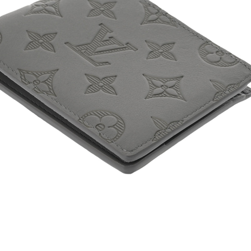 LOUIS VUITTON ルイヴィトン モノグラムシャドウ ミルティプル アンスラサイドグレー M81383 メンズ レザー 二つ折り財布 未使用 銀蔵