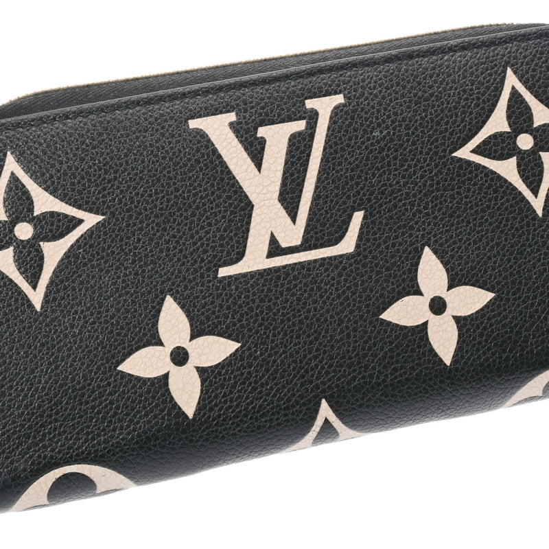 LOUIS VUITTON ルイヴィトン モノグラムアンプラント ジッピーウォレット ブラック/ベージュ M80481 レディース レザー 長財布 Bランク 中古 銀蔵