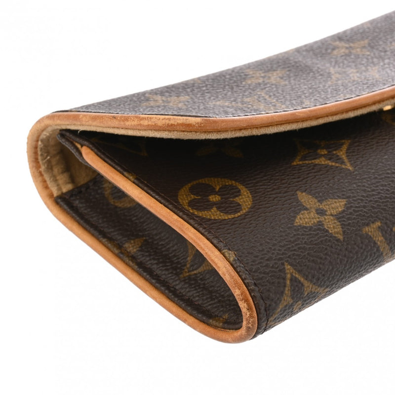 LOUIS VUITTON ルイヴィトン モノグラム ポシェットツイン PM ブラウン M51854 レディース モノグラムキャンバス ショルダーバッグ Bランク 中古 銀蔵