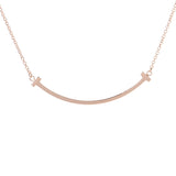 TIFFANY&Co. ティファニー Tスマイル スモール レディース ローズゴールド ネックレス Aランク 中古 銀蔵