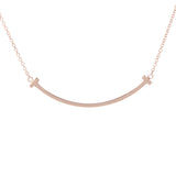 TIFFANY&Co. ティファニー Tスマイル スモール レディース ローズゴールド ネックレス Aランク 中古 銀蔵