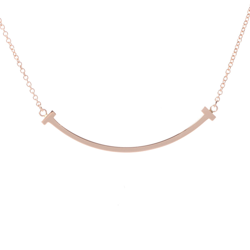 TIFFANY&Co. ティファニー Tスマイル スモール レディース ローズゴールド ネックレス Aランク 中古 銀蔵