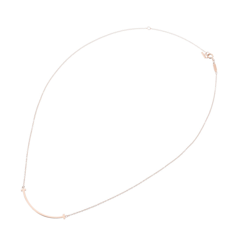 TIFFANY&Co. ティファニー Tスマイル スモール レディース ローズゴールド ネックレス Aランク 中古 銀蔵