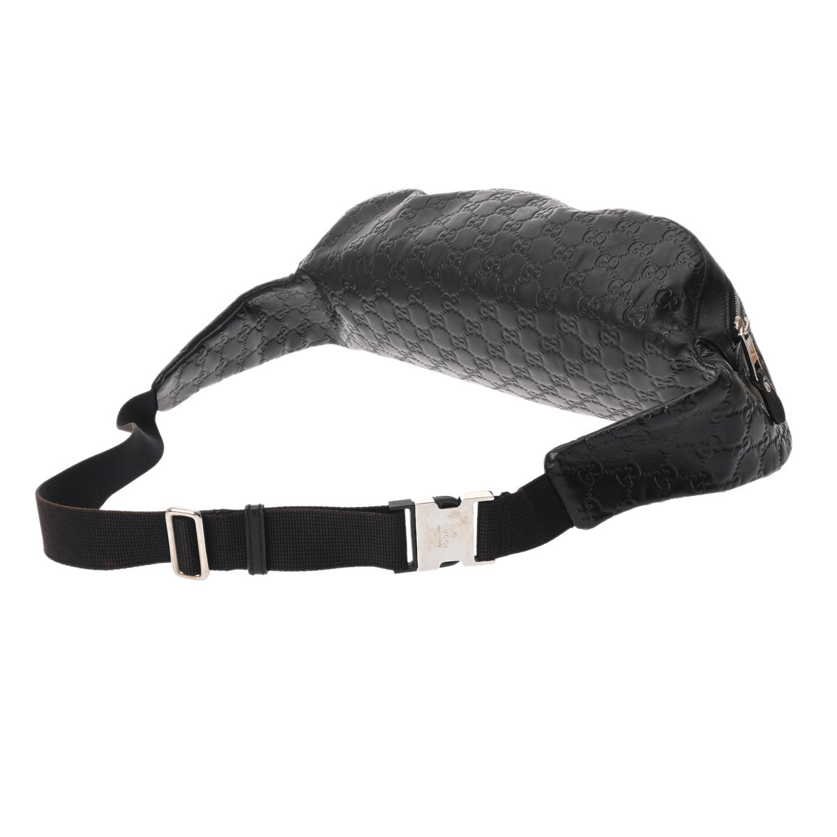 美品 GUCCI ブラック ボディバッグ GGパターン 246409 GUCCI（グッチ） GUCCI 246409 ナイロン ボディ バッグ ウエスト