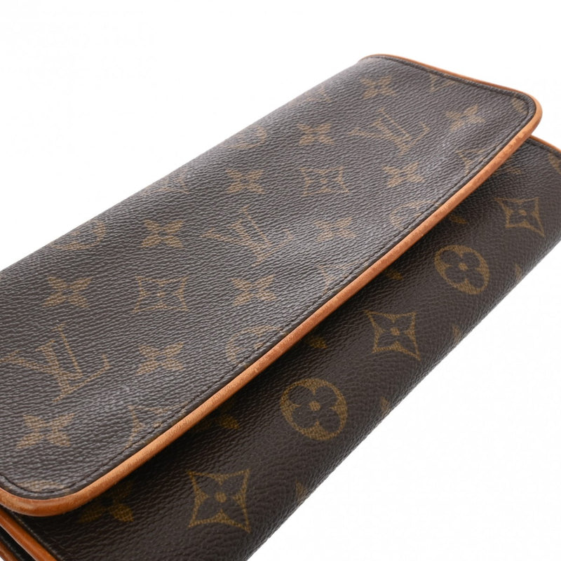 LOUIS VUITTON ルイヴィトン モノグラム ポシェットツイン GM 2WAYクラッチバッグ ブラウン M51852 レディース モノグラムキャンバス ショルダーバッグ Bランク 中古 銀蔵