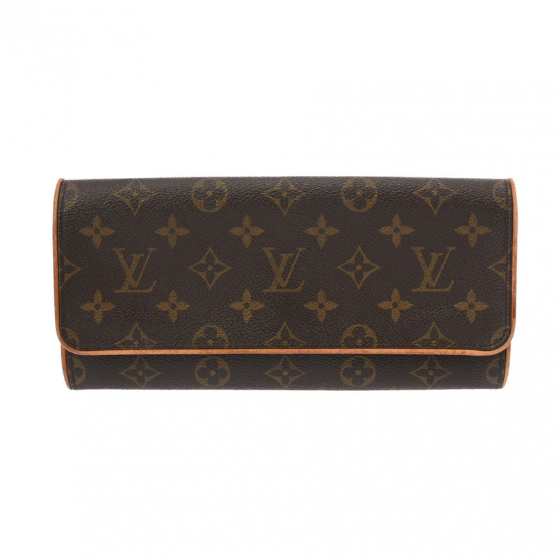 LOUIS VUITTON ルイヴィトン モノグラム ポシェットツイン GM 2WAYクラッチバッグ ブラウン M51852 レディース モノグラムキャンバス ショルダーバッグ Bランク 中古 銀蔵