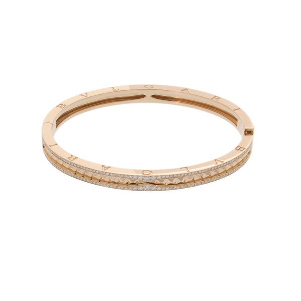BVLGARI ブルガリ ビーゼロワンブレス ダイヤ サイズM レディース K18イエローゴールド YG ブレスレット Aランク 中古 銀蔵