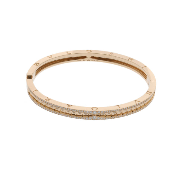 BVLGARI ブルガリ ビーゼロワンブレス ダイヤ サイズM レディース K18イエローゴールド YG ブレスレット Aランク 中古 銀蔵