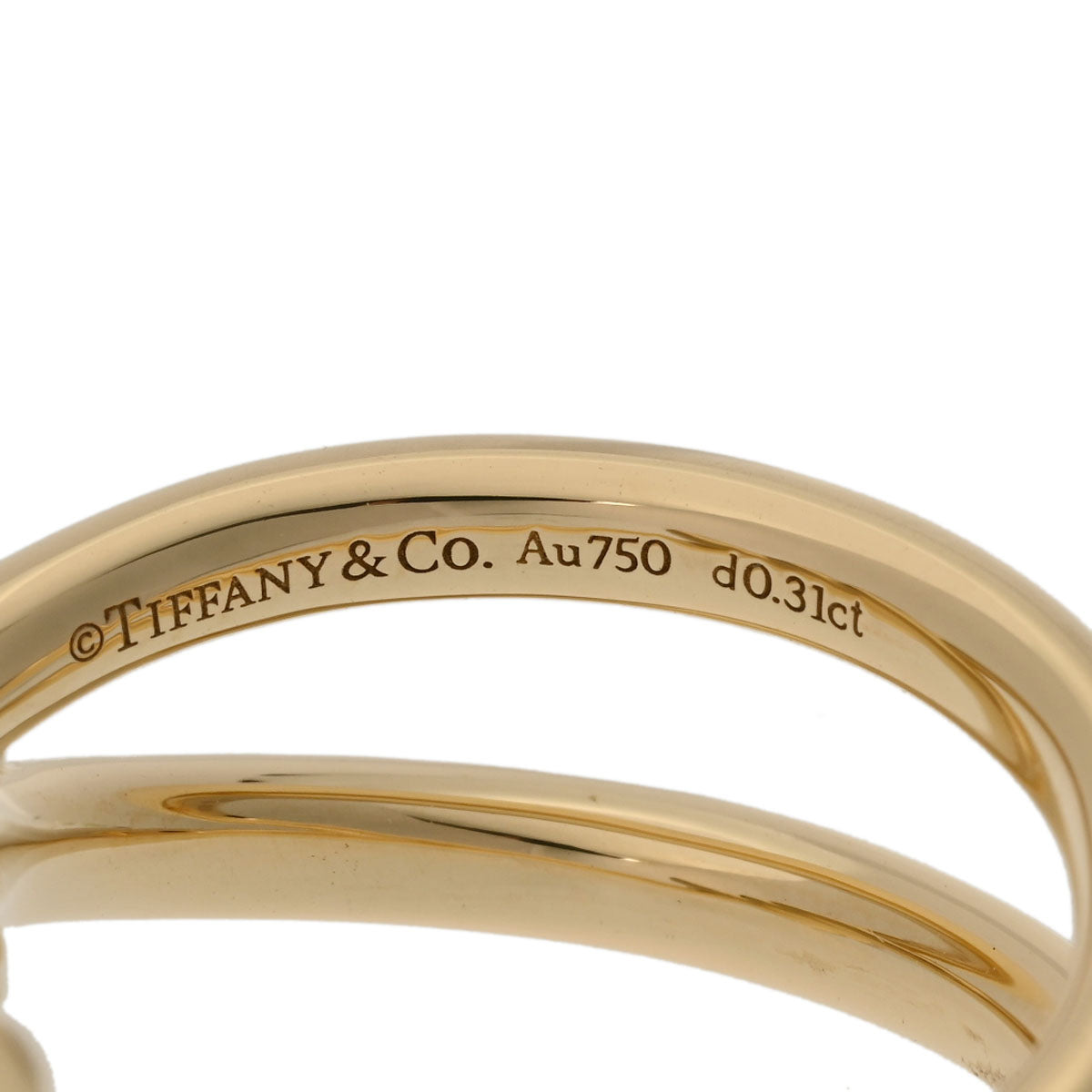 ティファニー ノット ダブルロウ リング ダイヤ 0.31ct #10.5