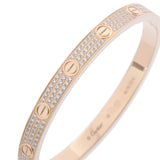 CARTIER カルティエ ラブブレスレット  #18 パヴェダイヤ レディース K18イエローゴールド YG ブレスレット Aランク 中古 銀蔵