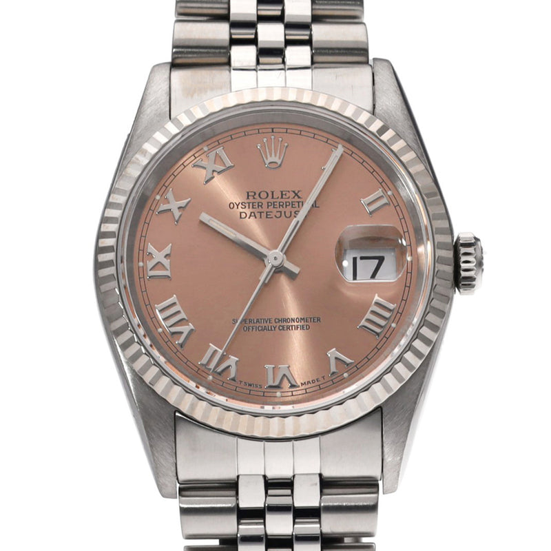 ロレックス デイトジャスト 16234 W番(1995年頃製造) ピンクローマ メンズ 腕時計 自動巻き 中古 銀蔵