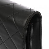 CHANEL シャネル マトラッセ プッシュロック チェーンショルダー ブラック レディース ラムスキン ショルダーバッグ ABランク 中古 銀蔵