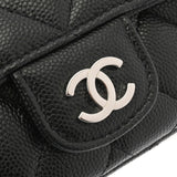 CHANEL シャネル マトラッセ アイウェアケース チェーンショルダー ブラック レディース キャビアスキン ショルダーバッグ Aランク 中古 銀蔵