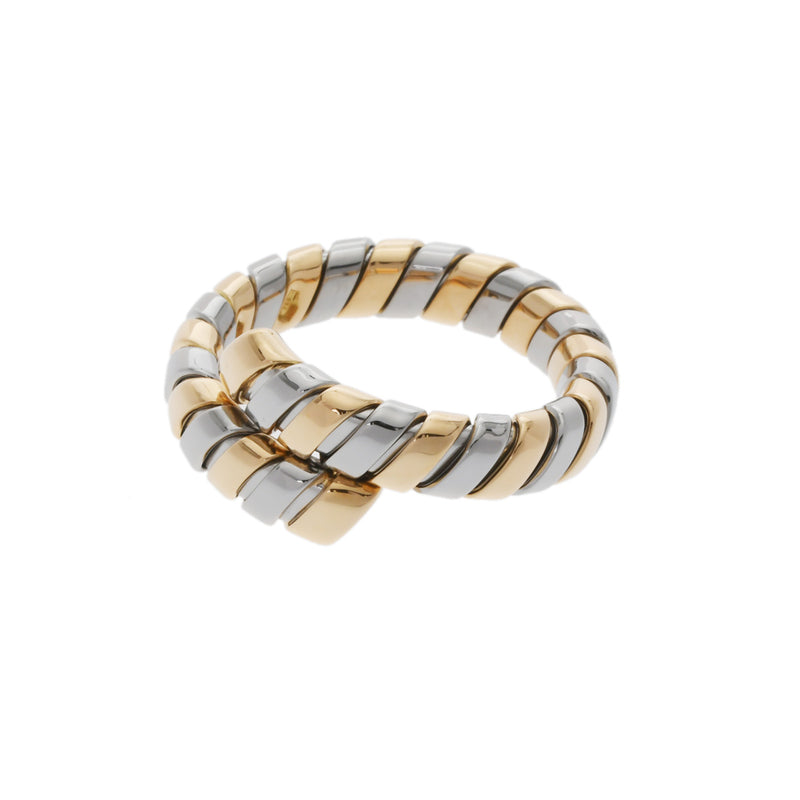 BVLGARI ブルガリ トゥボガスリング #17 17号 ユニセックス K18イエローゴールド YG ステンレス リング・指輪 Aランク 中古 銀蔵