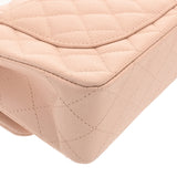 CHANEL シャネル マトラッセ チェーンショルダー 23cm Wフラップ ピンクベージュ系 レディース キャビアスキン ショルダーバッグ Aランク 中古 銀蔵