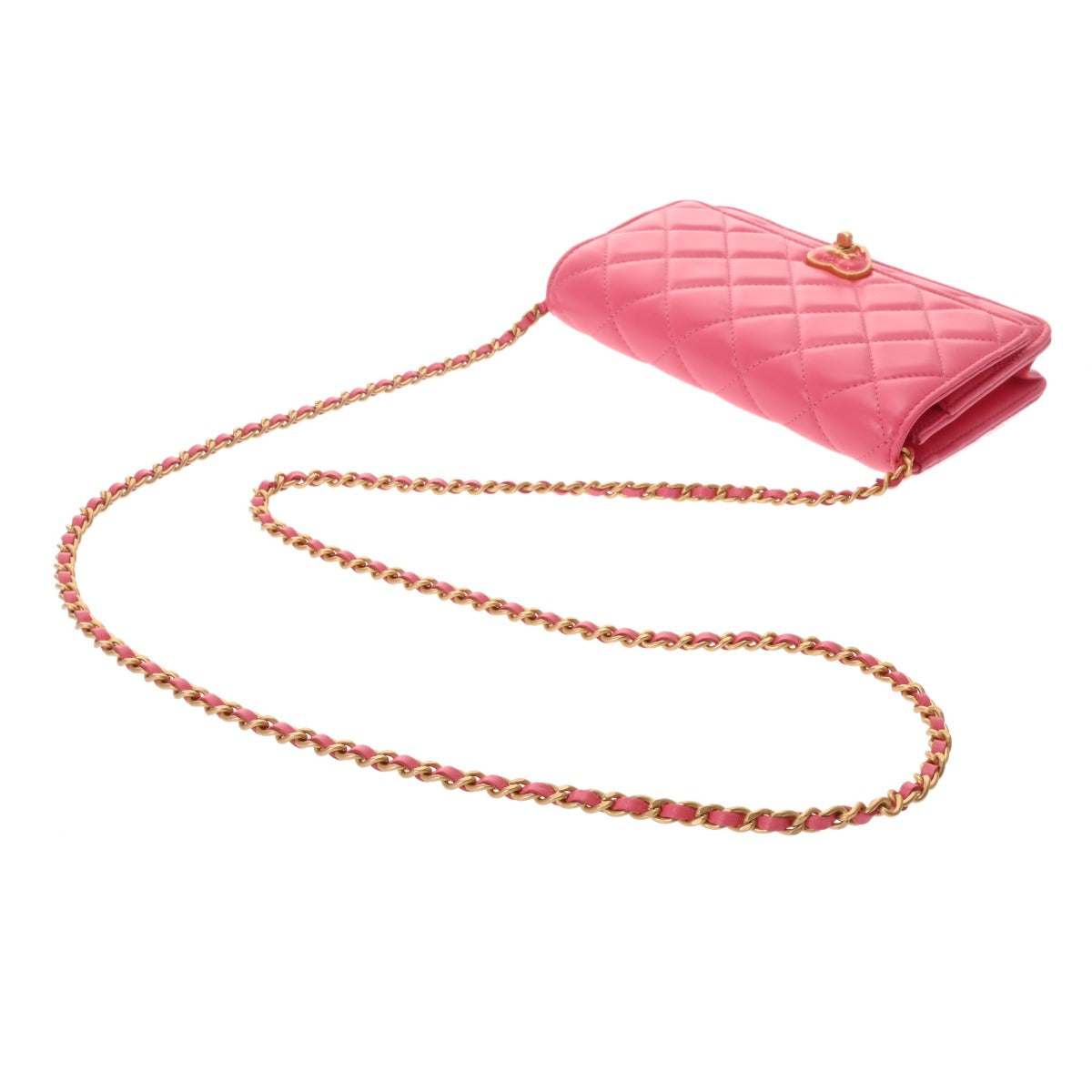 シャネル ハート チェーンウォレット 42976 ピンク レディース