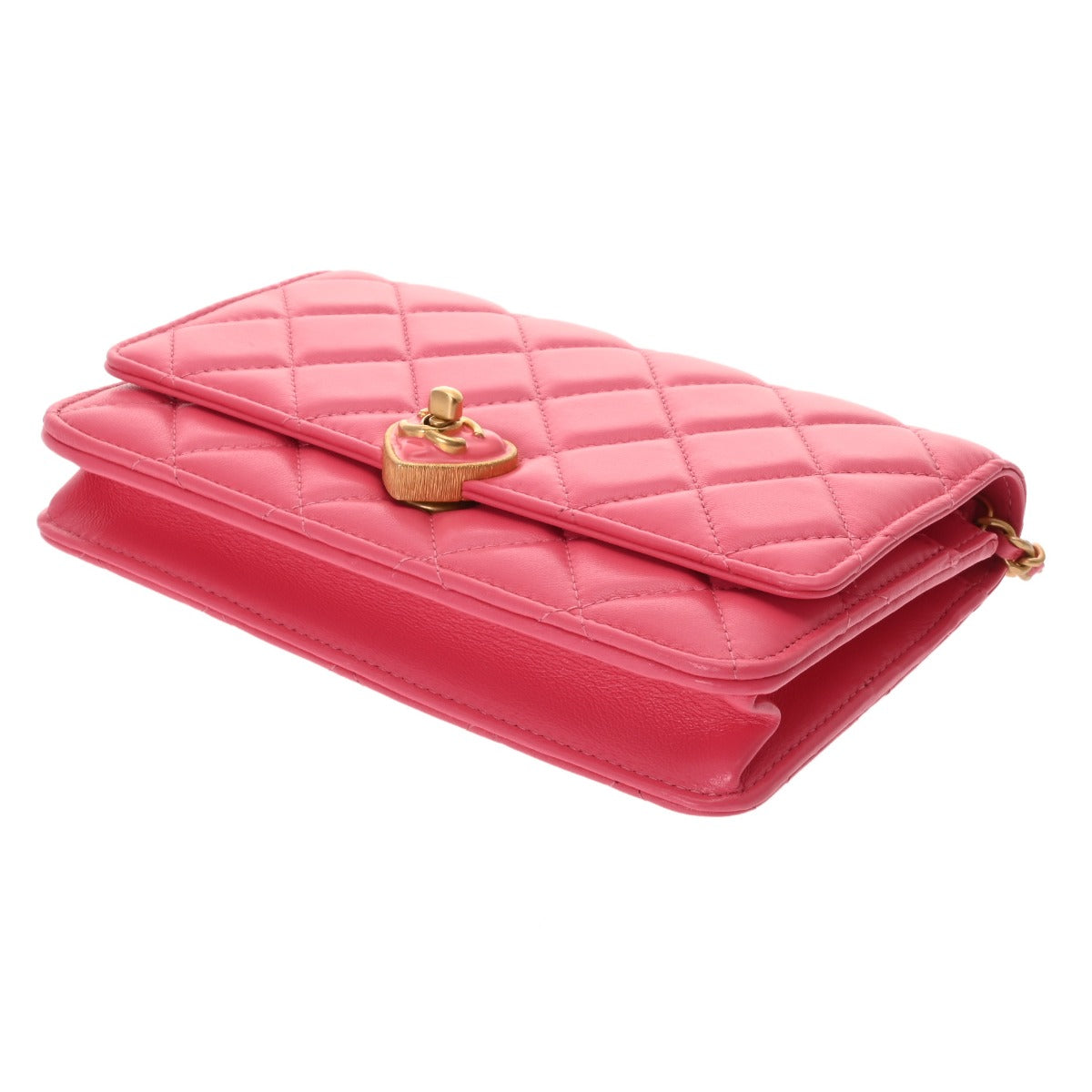 シャネル ハート チェーンウォレット 42976 ピンク レディース