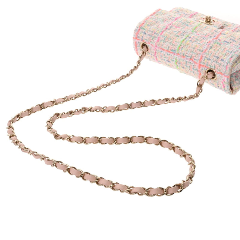 CHANEL シャネル マトラッセ ミニチェーンショルダー マルチカラー ユニセックス ツイード ショルダーバッグ Aランク 中古 銀蔵