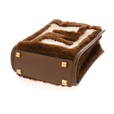 FENDI フェンディ サンシャインショッパー ミニ ２WAY ブラウン 8BS051 レディース ムートン ハンドバッグ Aランク 中古 銀蔵
