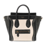 CELINE セリーヌ ラゲージ ナノ 2WAY ホワイト ブラック レディース パイソン レザー ハンドバッグ Bランク 中古 銀蔵