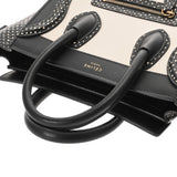 CELINE セリーヌ ラゲージ ナノ 2WAY ホワイト ブラック レディース パイソン レザー ハンドバッグ Bランク 中古 銀蔵