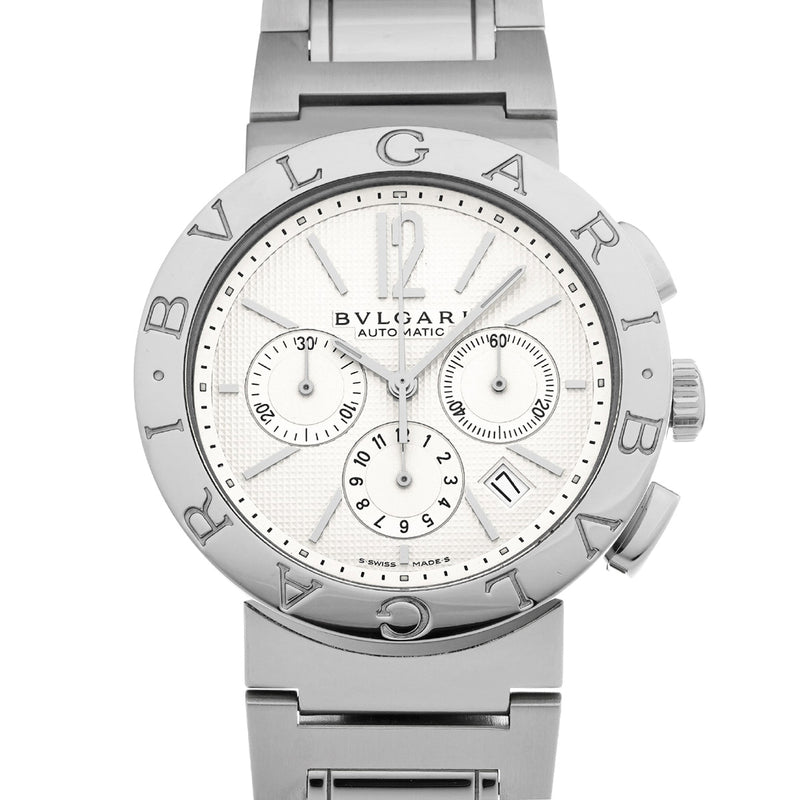 ブルガリ ブルガリブルガリ 42 クロノグラフ BB42CHSS ホワイト メンズ 腕時計 自動巻き 中古 銀蔵