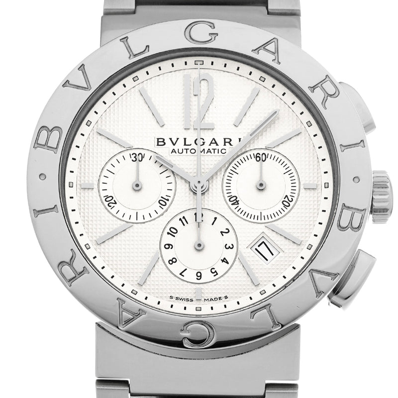 ブルガリ ブルガリブルガリ 42 クロノグラフ BB42CHSS ホワイト メンズ 腕時計 自動巻き 中古 銀蔵