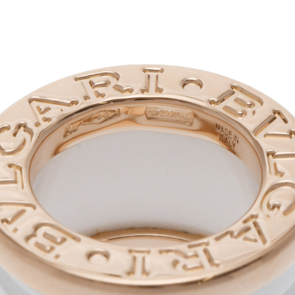 BVLGARI ブルガリ B-ZERO1 レディース K18ピンクゴールド PG ホワイトセラミック ネックレス Aランク 中古 銀蔵