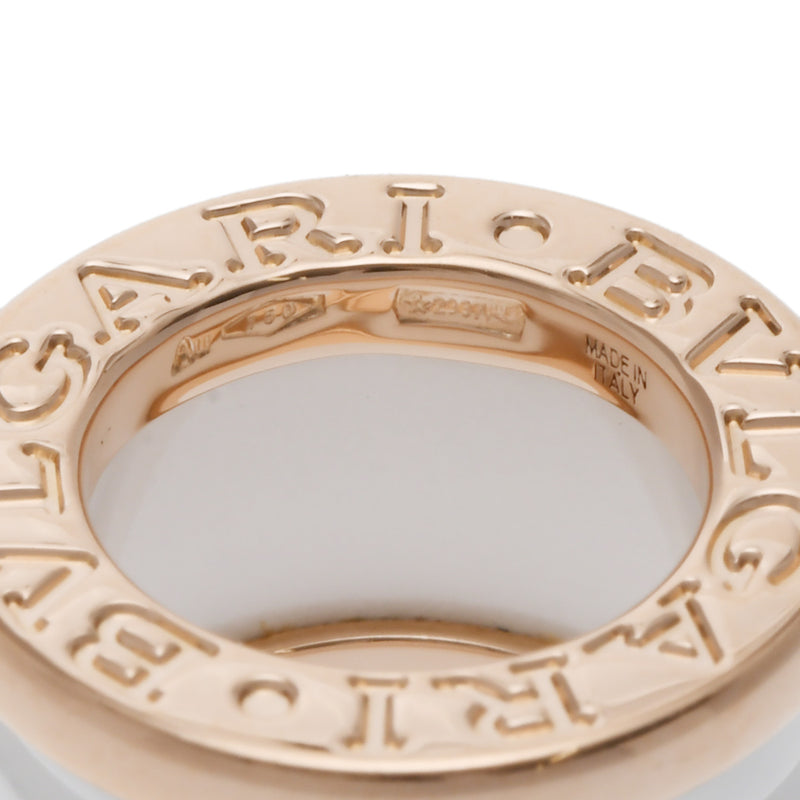 BVLGARI ブルガリ B-ZERO1 レディース K18ピンクゴールド PG ホワイトセラミック ネックレス Aランク 中古 銀蔵