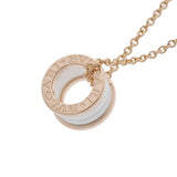BVLGARI ブルガリ B-ZERO1 レディース K18ピンクゴールド PG ホワイトセラミック ネックレス Aランク 中古 銀蔵