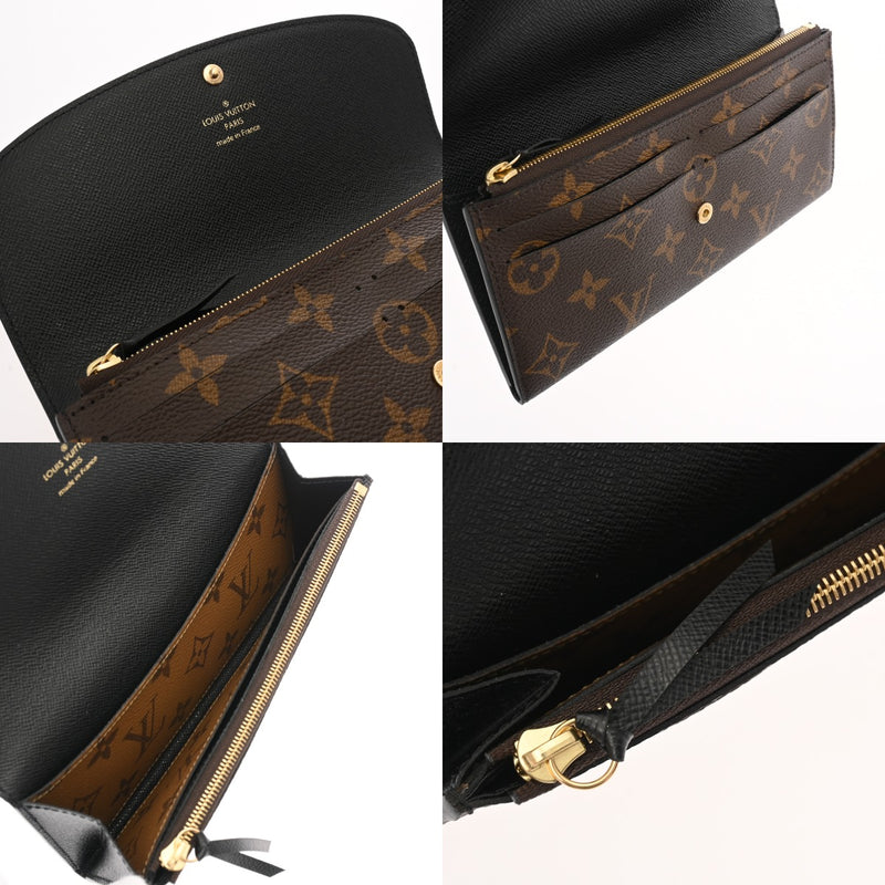LOUIS VUITTON ルイヴィトン モノグラムリバース ポルトフォイユ エミリー ブラウン/キャメル M82157 レディース モノグラムキャンバス 長財布 Aランク 中古 銀蔵