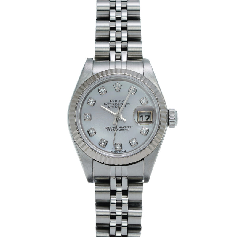 ロレックス デイトジャスト 10Pダイヤ 79174NG F番(2004年頃製造) ピンクシェル/ダイヤモンド レディース 腕時計 自動巻き 中古 銀蔵