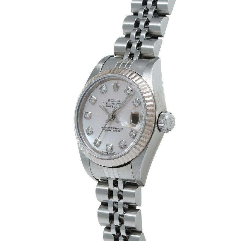 ロレックス デイトジャスト 10Pダイヤ 79174NG F番(2004年頃製造) ピンクシェル/ダイヤモンド レディース 腕時計 自動巻き 中古 銀蔵