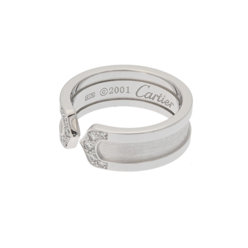 CARTIER カルティエ 2Cリング ダイヤ #49 8.5号 レディース K18ホワイトゴールド WG リング・指輪 Aランク 中古 銀蔵