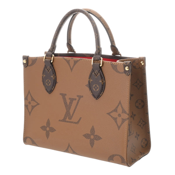 LOUIS VUITTON ルイヴィトン モノグラムリバース オンザゴー PM ブラウン M46373 レディース モノグラムキャンバス ハンドバッグ 未使用 銀蔵