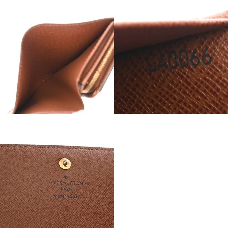 LOUIS VUITTON ルイヴィトン モノグラム ポルトモネ ビエ トレゾール ブラウン M61730 ユニセックス モノグラムキャンバス 二つ折り財布 ABランク 中古 銀蔵