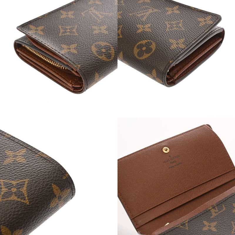 LOUIS VUITTON ルイヴィトン モノグラム ポルトモネ ビエ トレゾール ブラウン M61730 ユニセックス モノグラムキャンバス 二つ折り財布 ABランク 中古 銀蔵