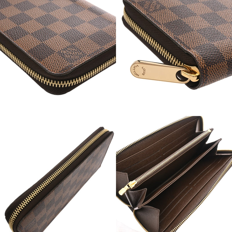 LOUIS VUITTON ルイヴィトン ダミエ ジッピーウォレット ブラウン N60015 ユニセックス ダミエキャンバス 長財布 Aランク 中古 銀蔵