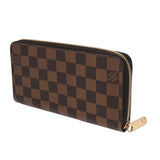LOUIS VUITTON ルイヴィトン ダミエ ジッピーウォレット ブラウン N60015 ユニセックス ダミエキャンバス 長財布 Aランク 中古 銀蔵