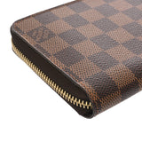 LOUIS VUITTON ルイヴィトン ダミエ ジッピーウォレット ブラウン N60015 ユニセックス ダミエキャンバス 長財布 Aランク 中古 銀蔵