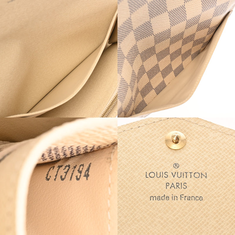 LOUIS VUITTON ルイヴィトン ダミエアズール ポルトフォイユサラ ホワイト N63208 ユニセックス ダミエキャンバス 長財布 Bランク 中古 銀蔵