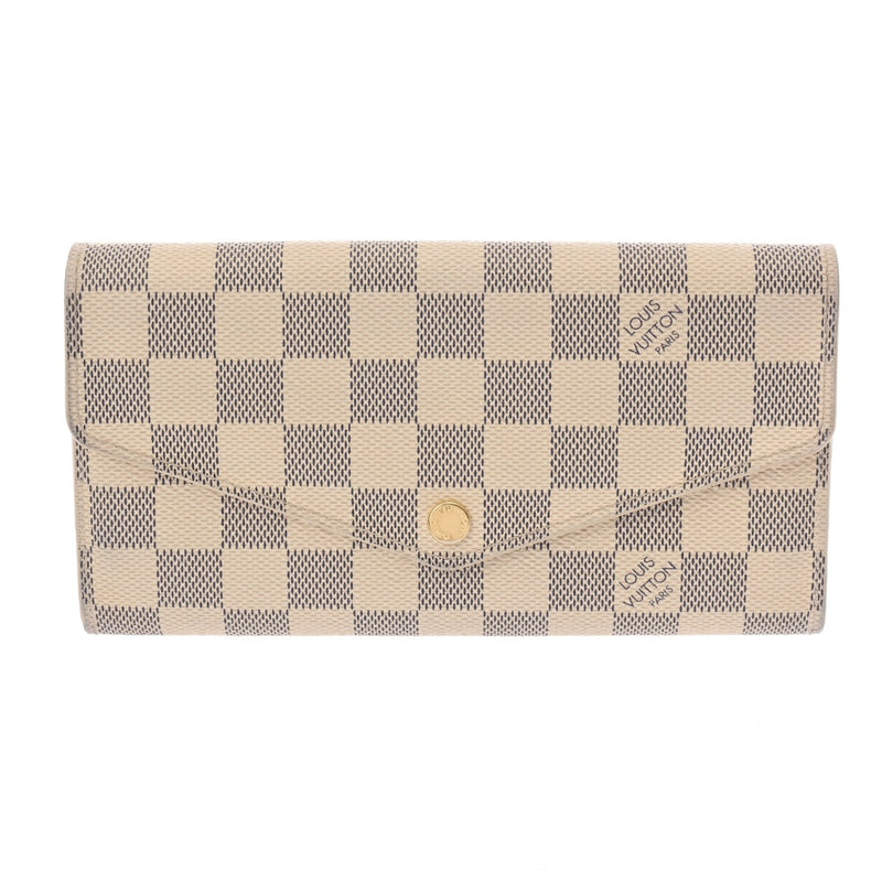LOUIS VUITTON ルイヴィトン ダミエアズール ポルトフォイユサラ ホワイト N63208 ユニセックス ダミエキャンバス 長財布 Bランク 中古 銀蔵