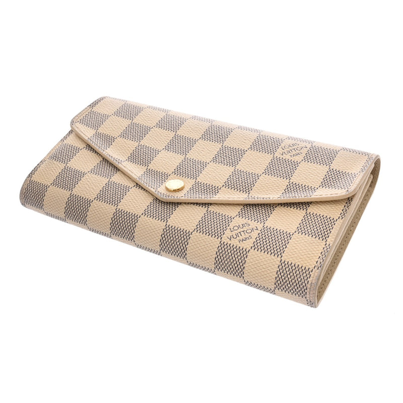 LOUIS VUITTON ルイヴィトン ダミエアズール ポルトフォイユサラ ホワイト N63208 ユニセックス ダミエキャンバス 長財布 Bランク 中古 銀蔵
