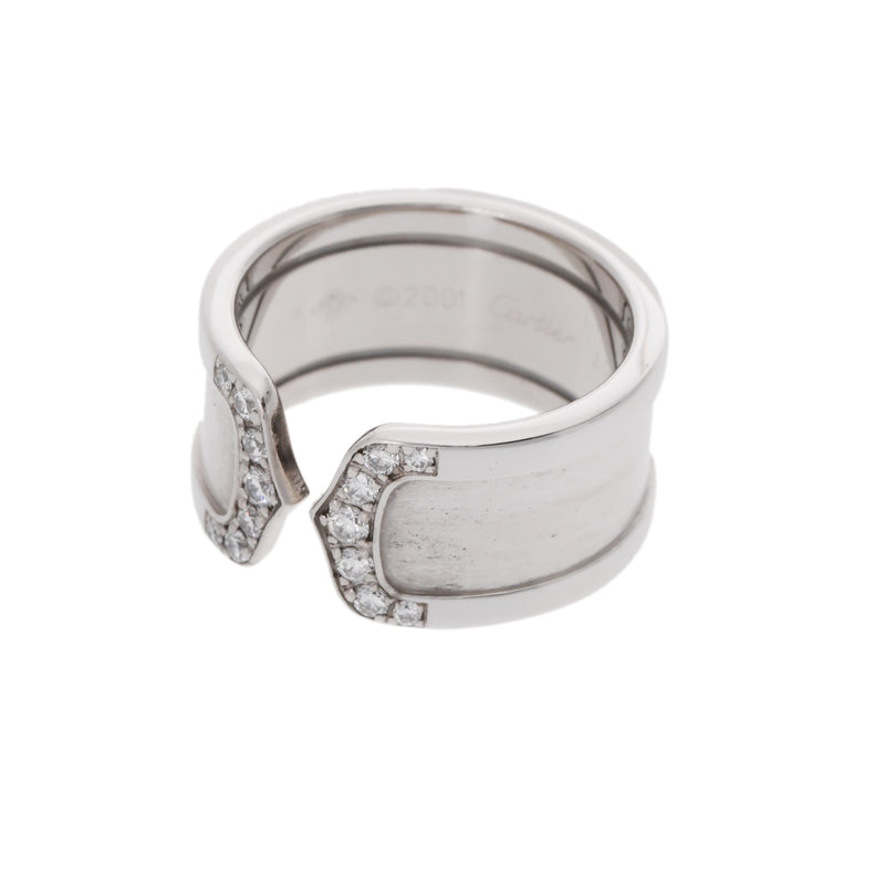CARTIER カルティエ C2 リング  ダイヤ #52 12号 メンズ K18ホワイトゴールド WG リング・指輪 Aランク 中古 銀蔵