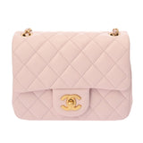 CHANEL シャネル ミニマトラッセ チェーンショルダー ピンク レディース ラムスキン ショルダーバッグ 新同 中古 銀蔵